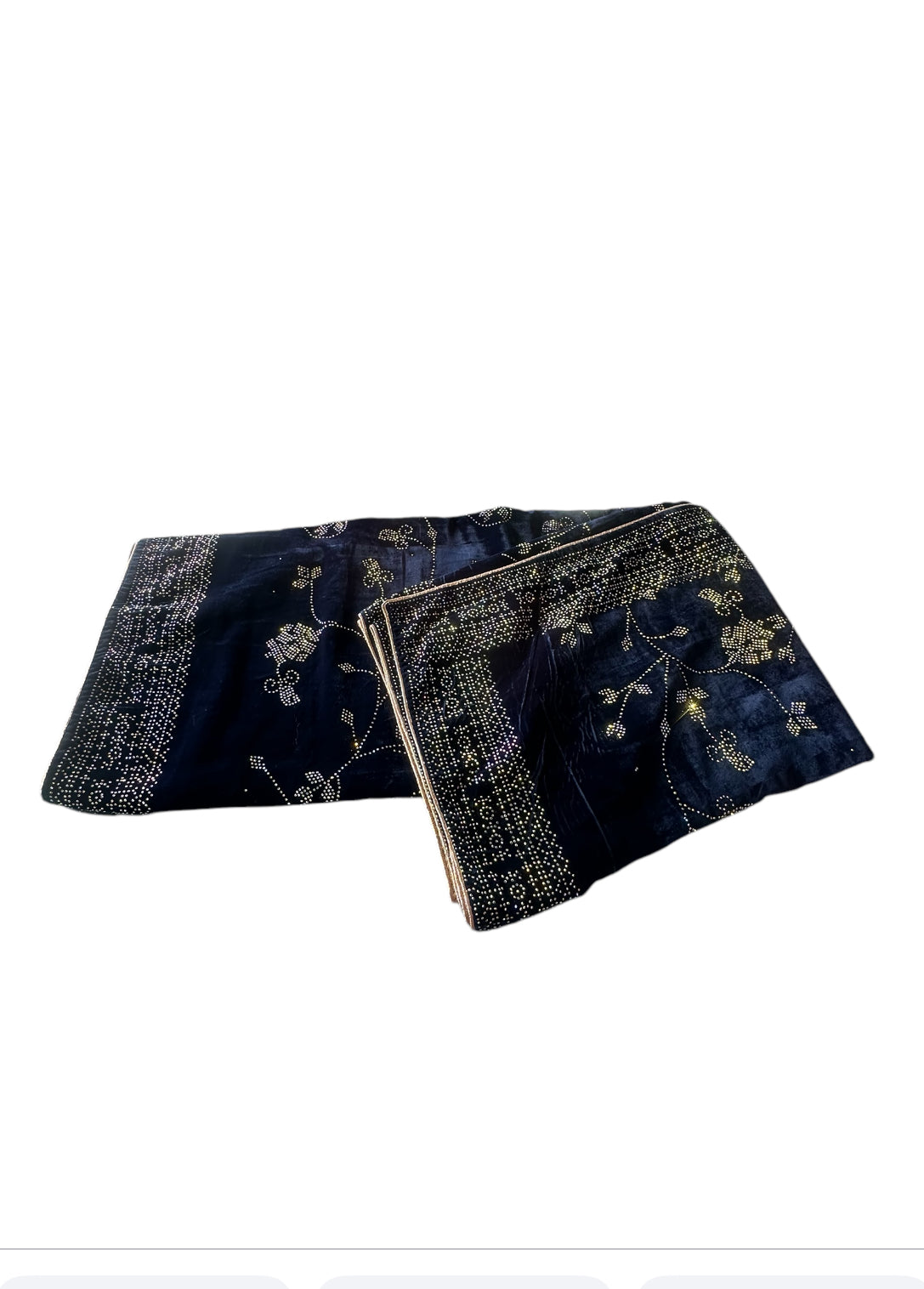 Blue Sarvoski Work Velvet Shawl