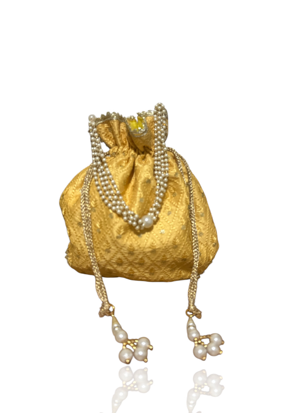 Embroidery Yellow Potli