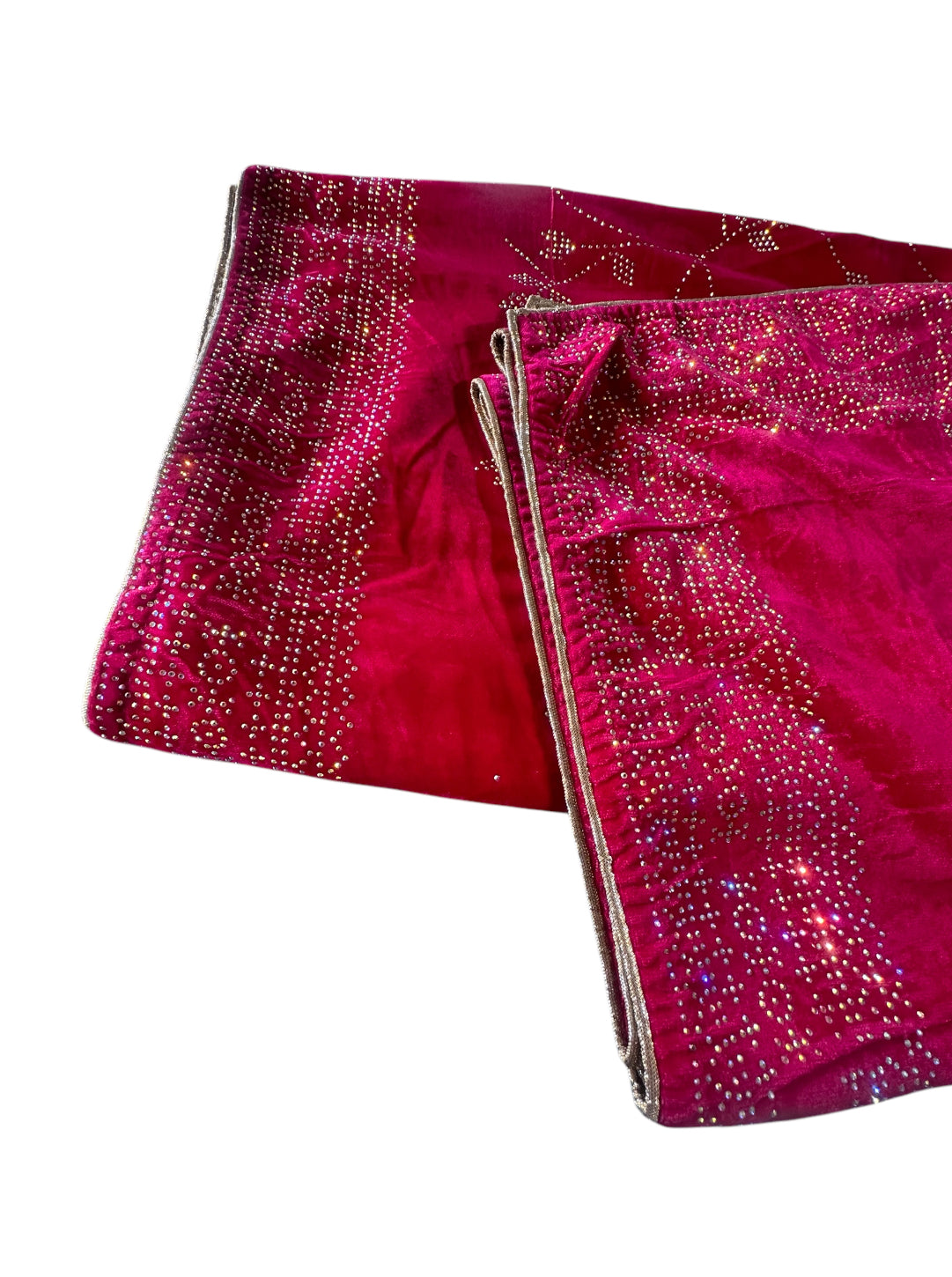 Hot Pink Swarovski work Velvet Shawl