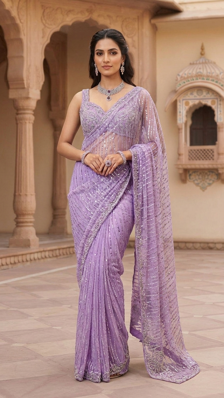 Unstitch Cutdana Saree