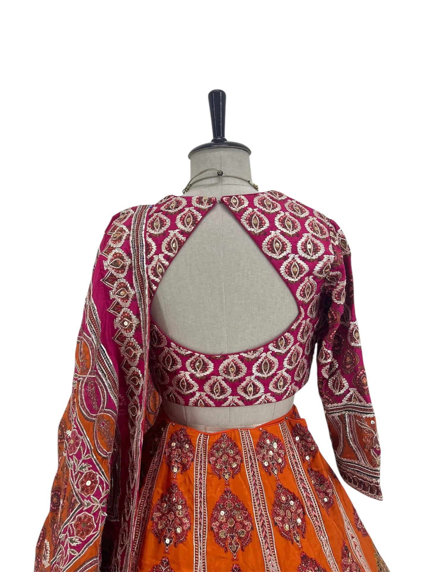 Orange Magenta Lehenga Set