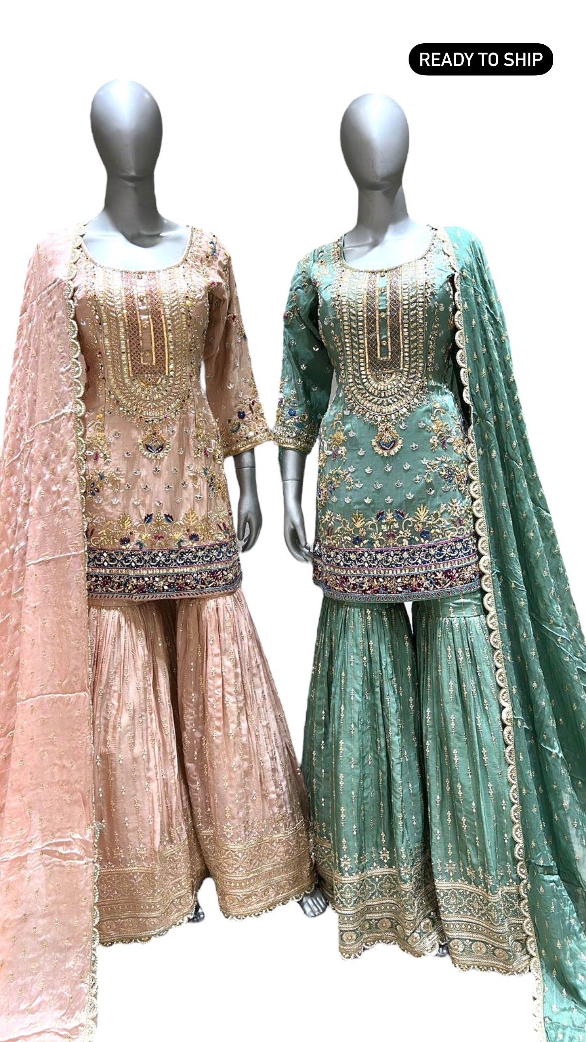 Handwork Pastel Sharara Suit