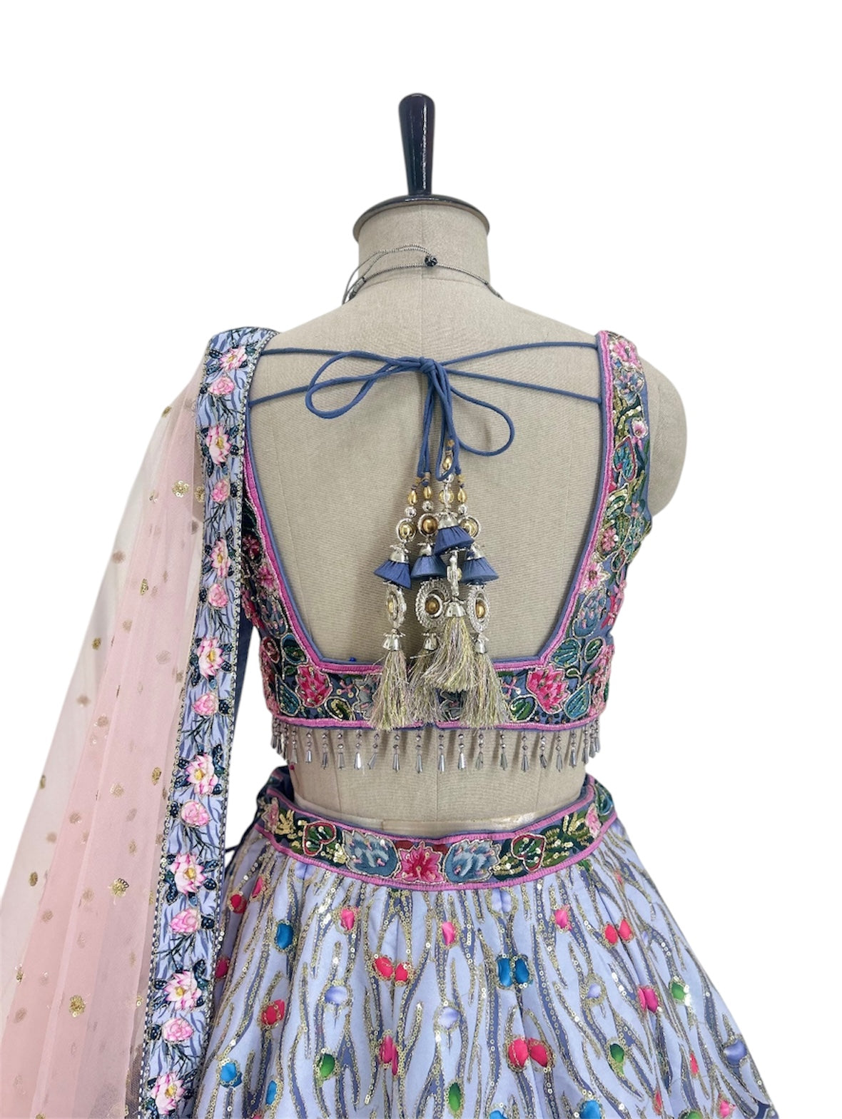 Floral Lehenga Choli with Multi Colored Embroidery