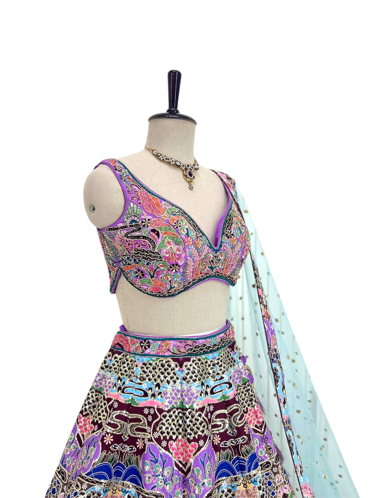 Light Pink Floral Handwork Lehenga Set