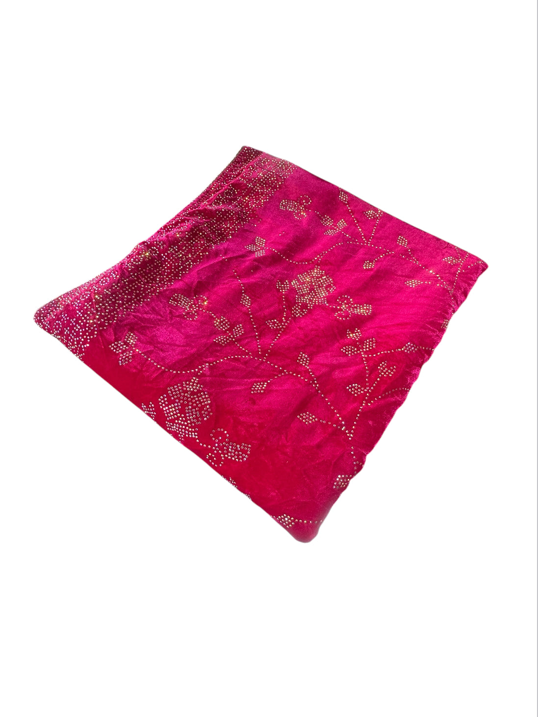 Hot Pink Swarovski work Velvet Shawl