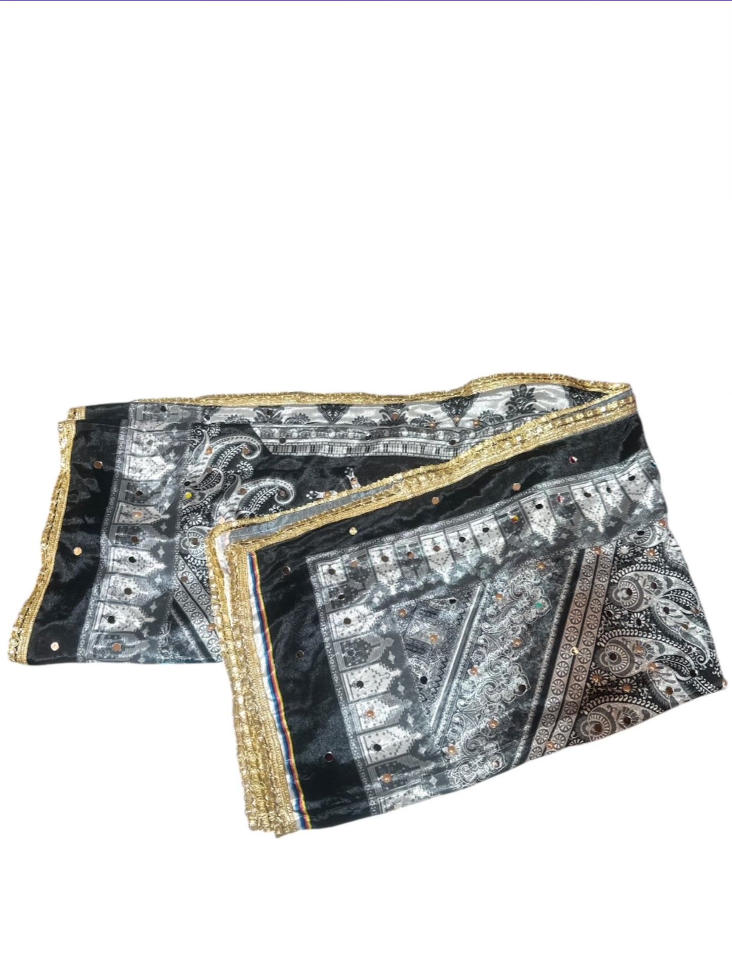 Black & White Mirror Dupatta