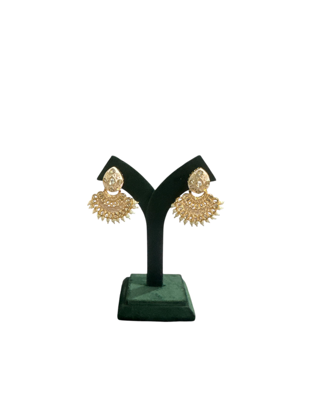 White Pearl Kundan Earrings