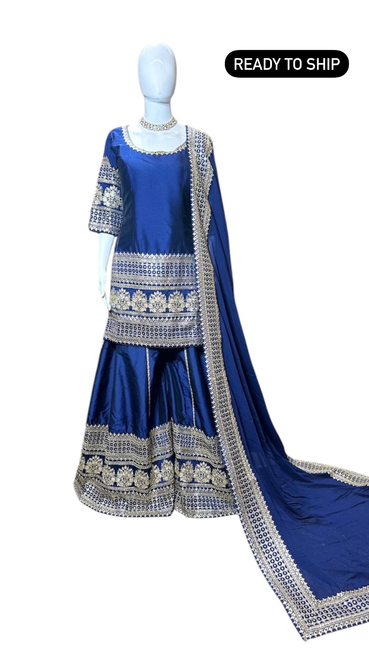 Designer Motif Work Sharara Suit