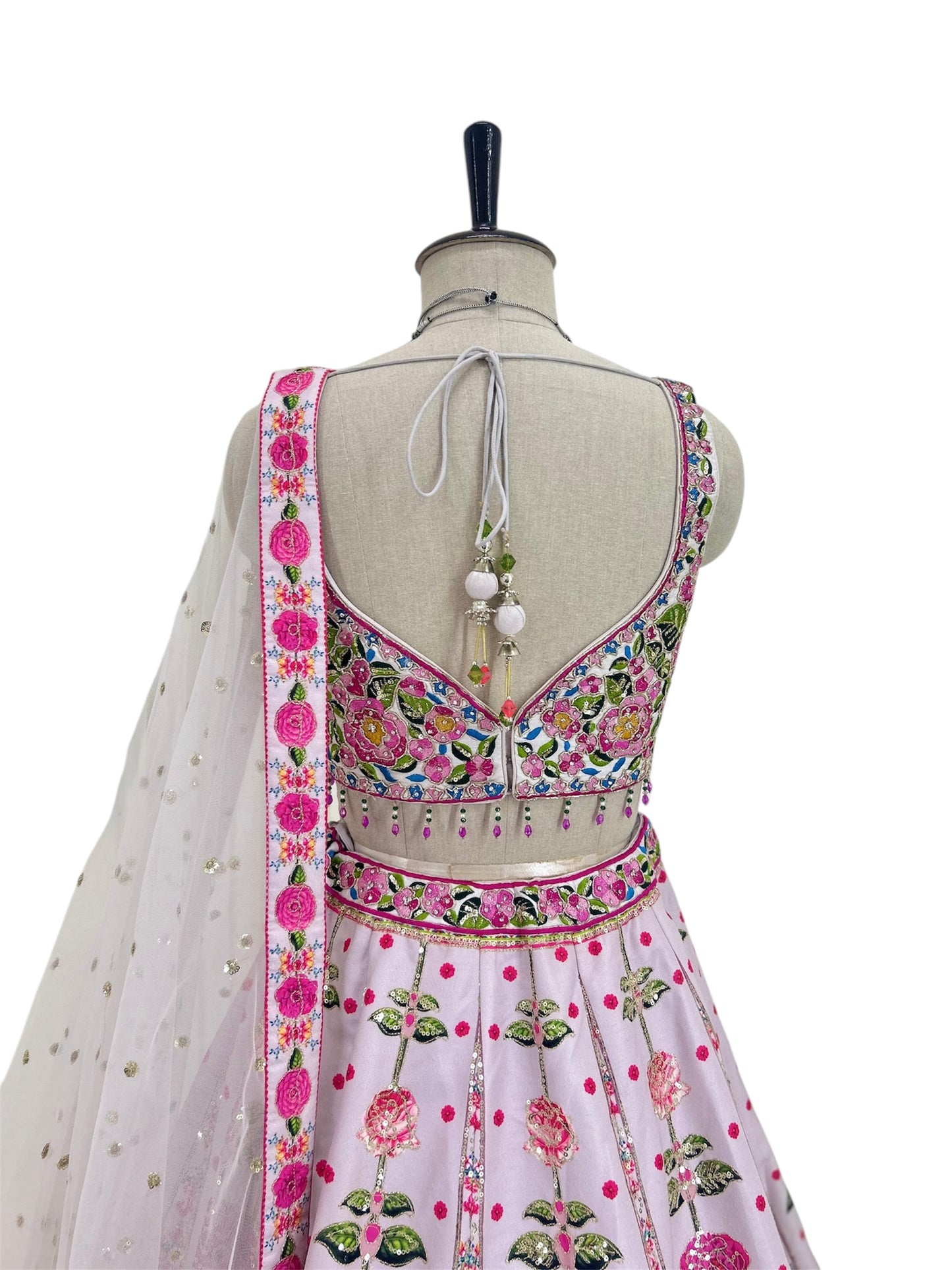 Light Pink Floral Lehenga Set