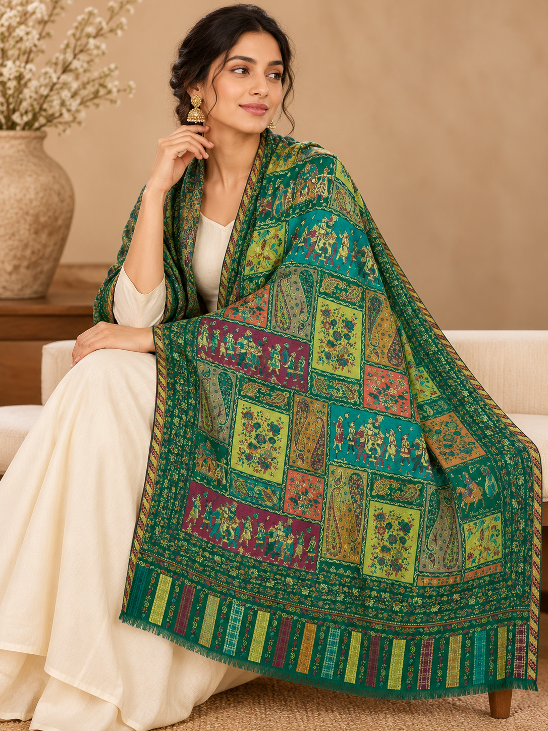 Emerald Green Heritage Shawl
