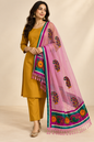 Mauve Paisley Embroidered Dupatta