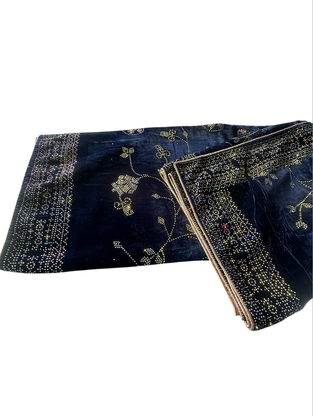 Black Sarvoski Work Velvet Shawl