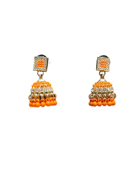 Orange & Gold Jhumkas