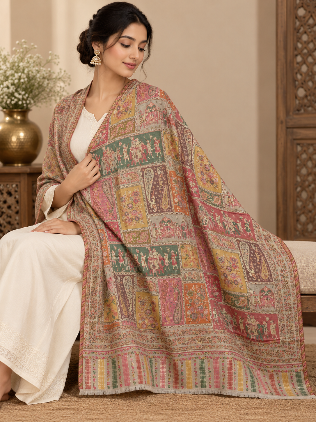 Pastel Heritage Patchwork Shawl