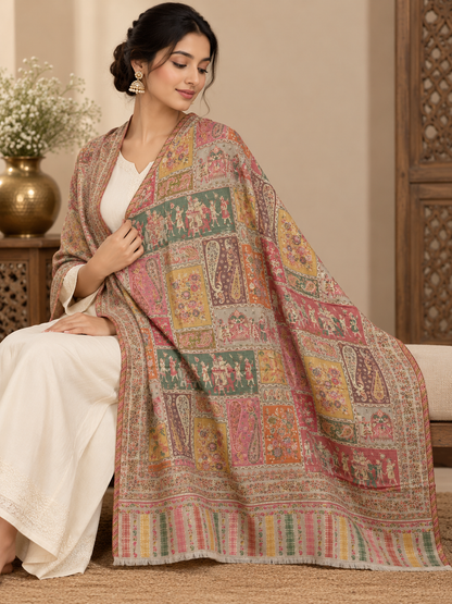 Pastel Heritage Patchwork Shawl