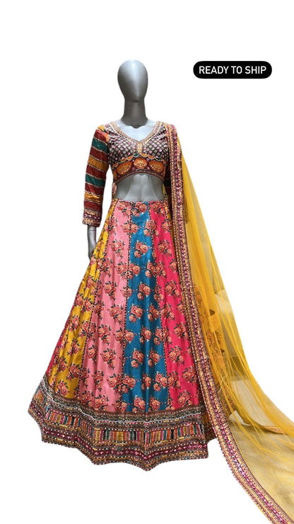 Designer Multi Colored Layer Lehenga