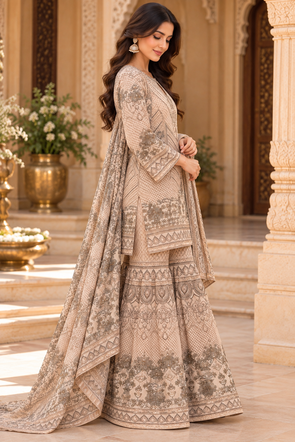 Crape Sharara Suit