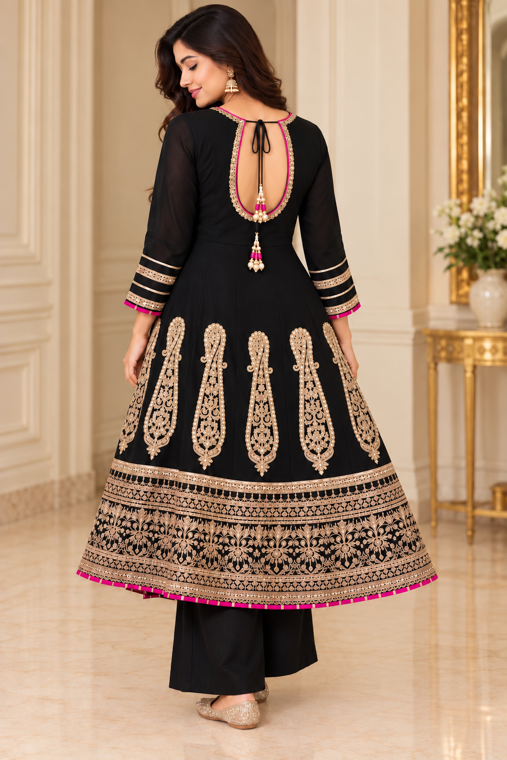 Black Anarkali Set