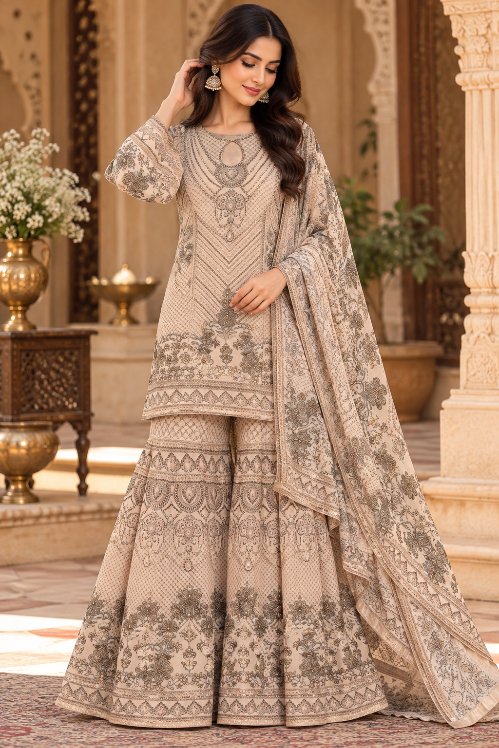 Crape Sharara Suit
