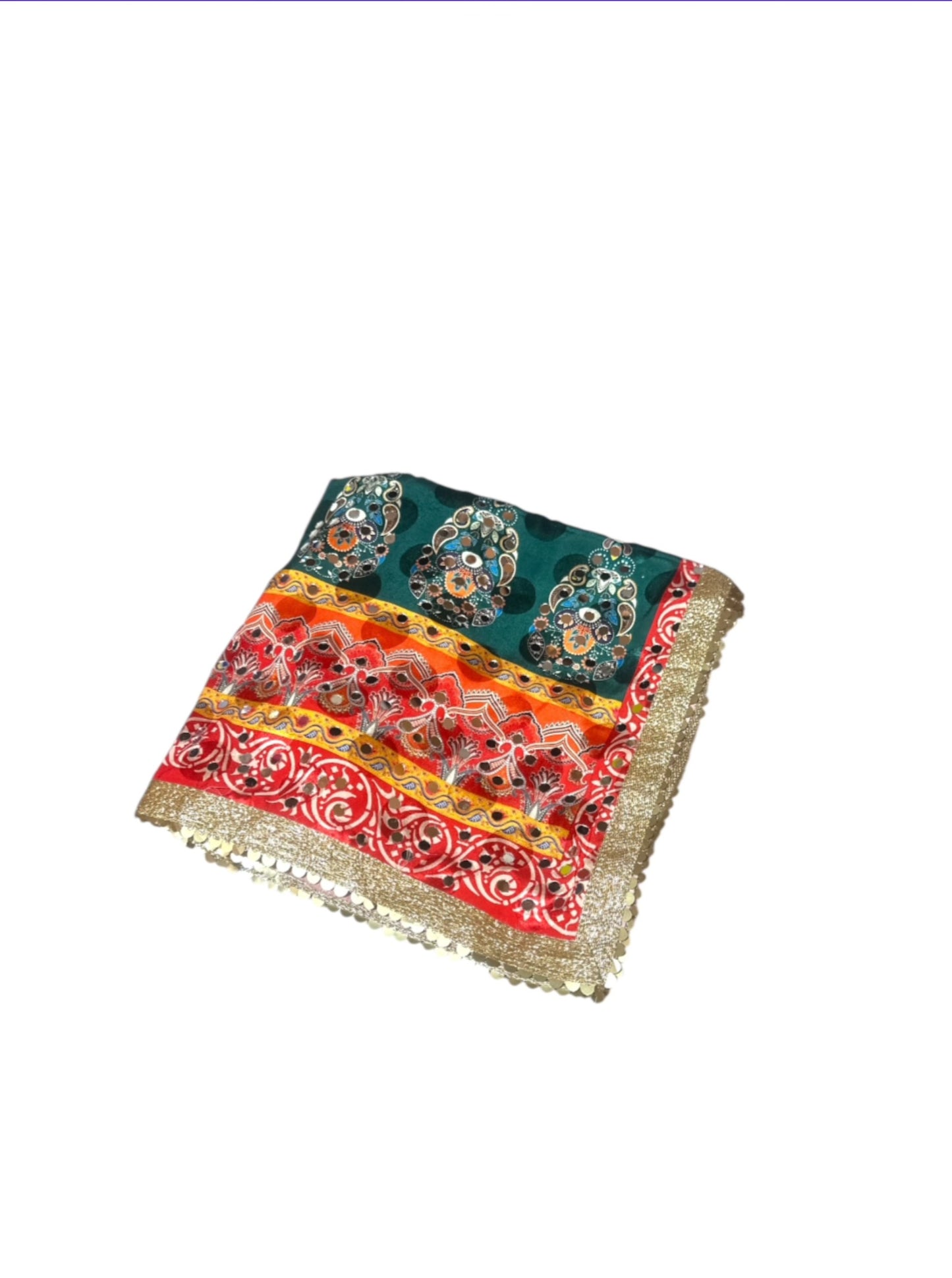 Multi Colour Mirror Work Dupatta