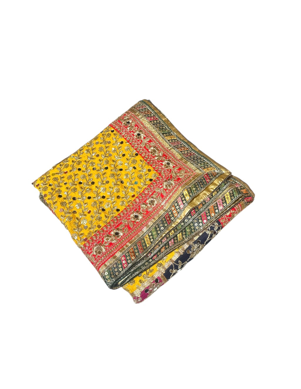 Multi Colored Banarsi & Mirror Work Dupatta