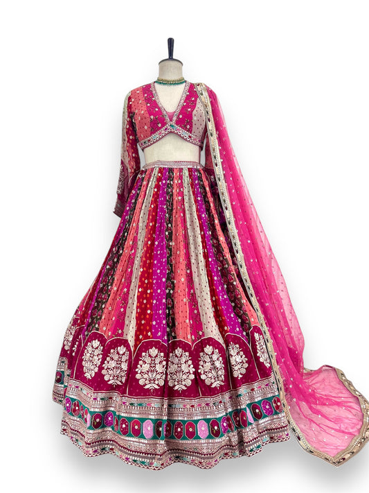 Multi-coloured Designer Lehenga Set