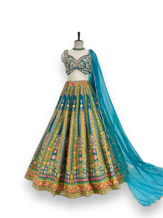 Peacock Handwork Lehenga Choli Set