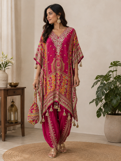 Hot Pink Kaftan Set