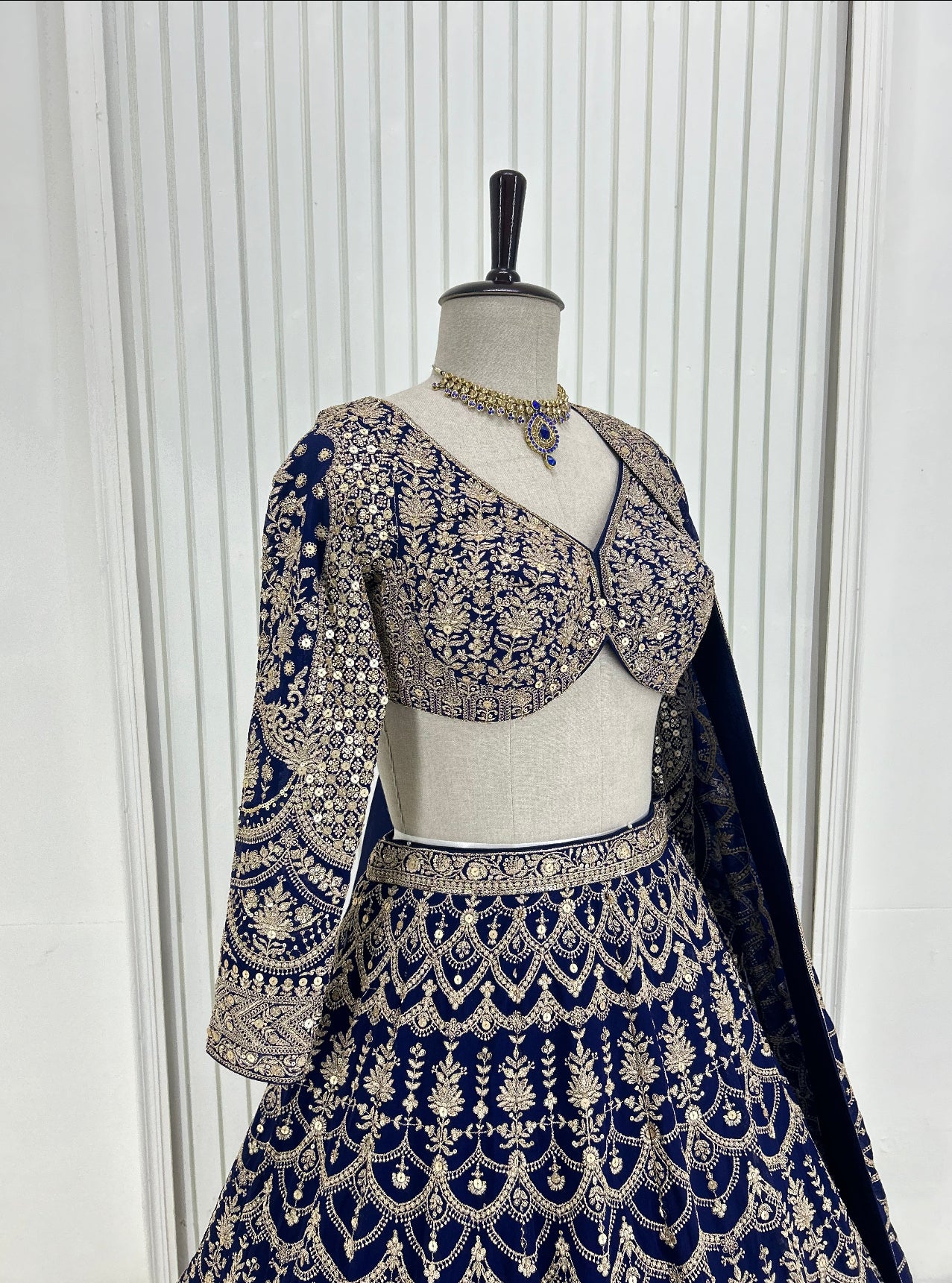 Navy Blue Handwork Lehenga Set