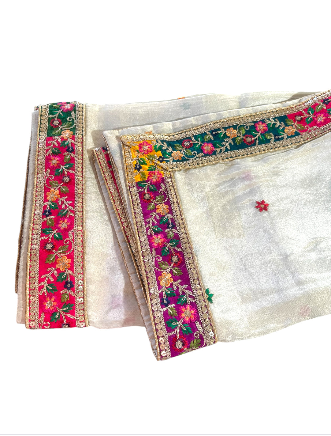 Multi Border Floral Shimmer Dupatta