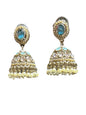 Blue Bead Jhumkas