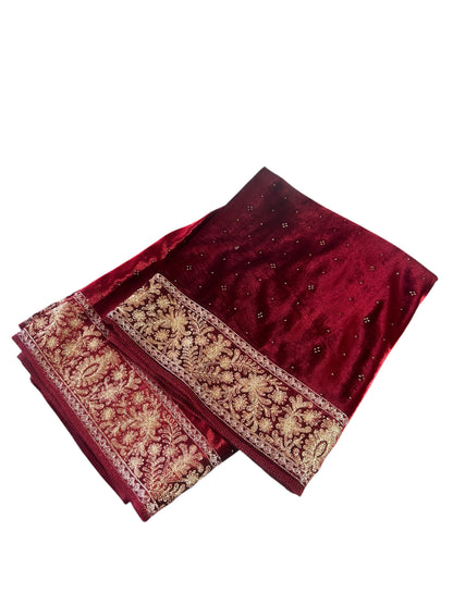 Maroon Velvet Shawl