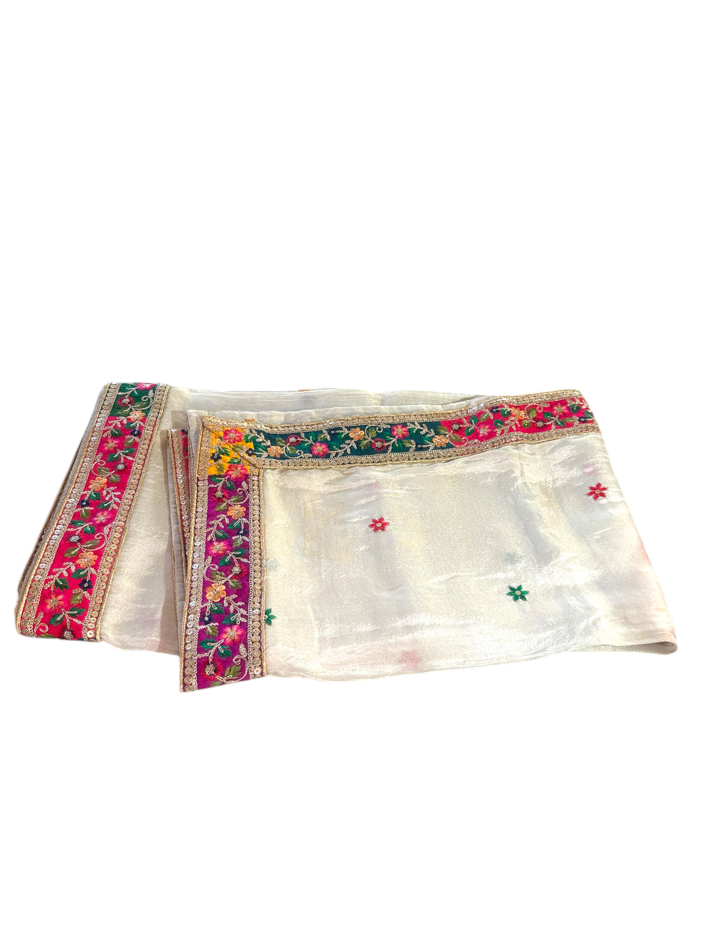 Multi Border Floral Shimmer Dupatta