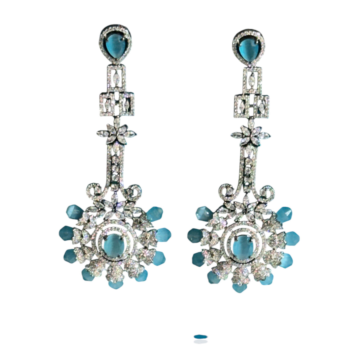Blue AD Earrings