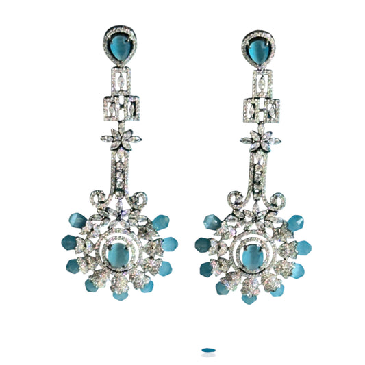 Blue AD Earrings