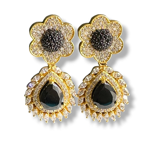 Small Black and Gold Earrings