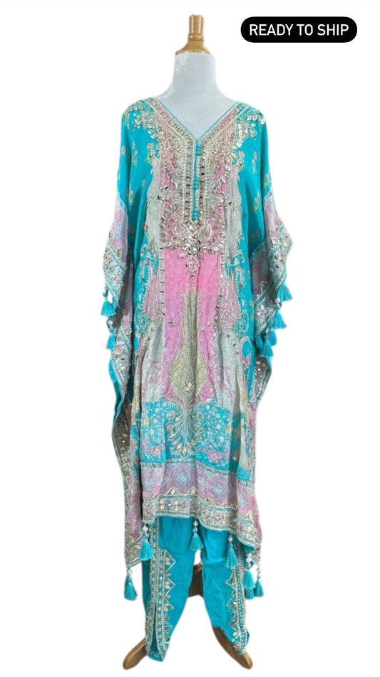 Ombre Pink Blue Kaftan