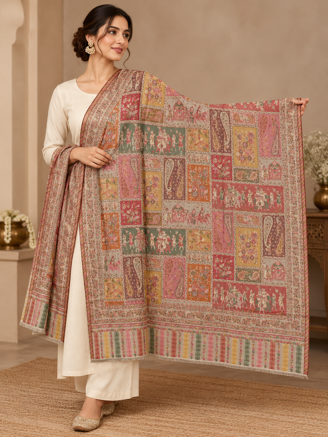 Pastel Heritage Patchwork Shawl
