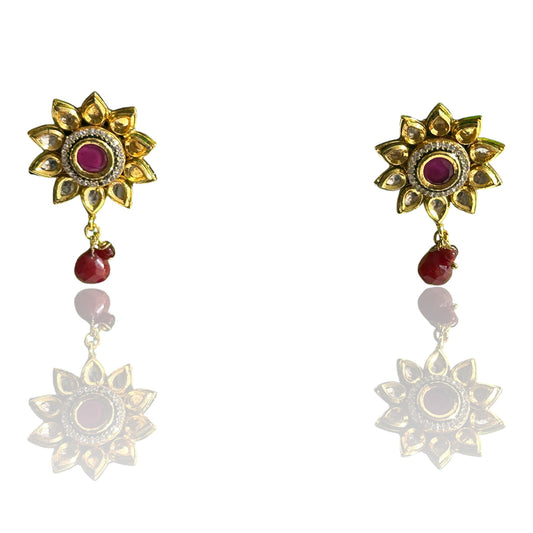 Kundan Pink Earrings