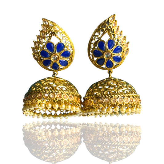 Blue Gold Earrings