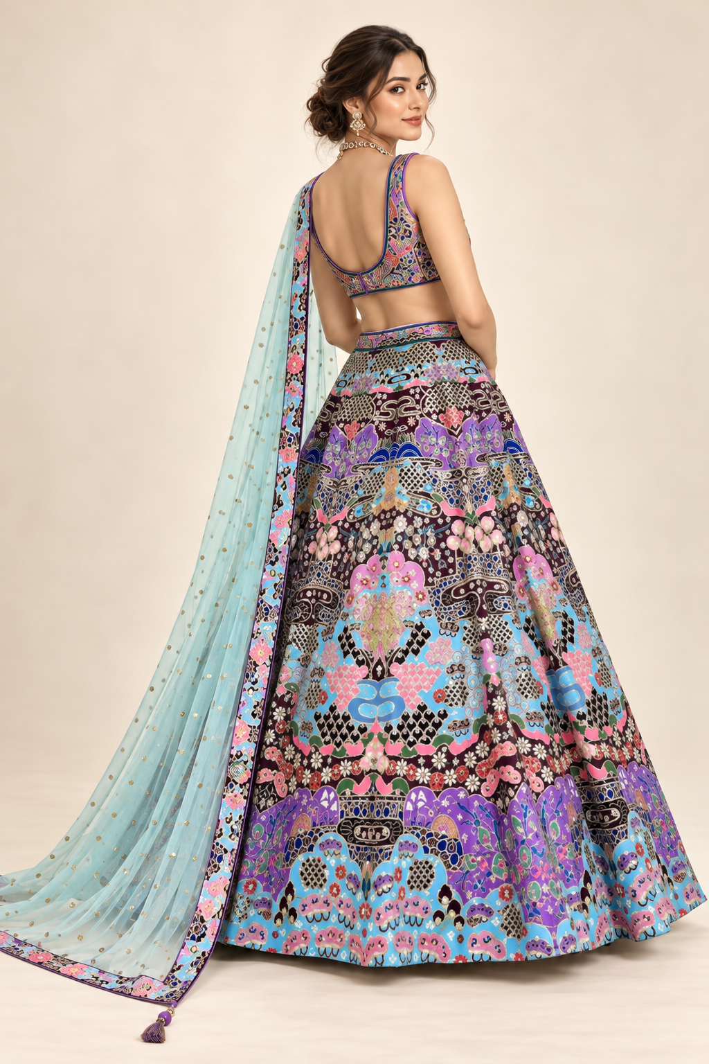 Light Pink  Floral Handwork Lehenga Set