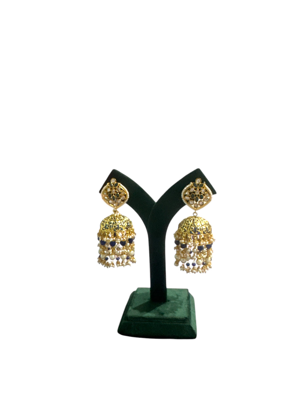 Black Pearl Kundan Earrings