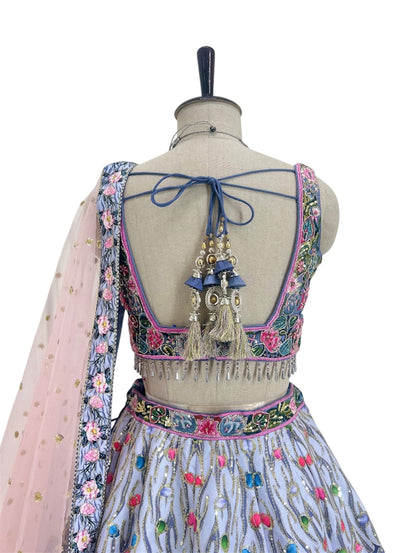 Floral Lehenga Choli with Multi Colored Embroidery