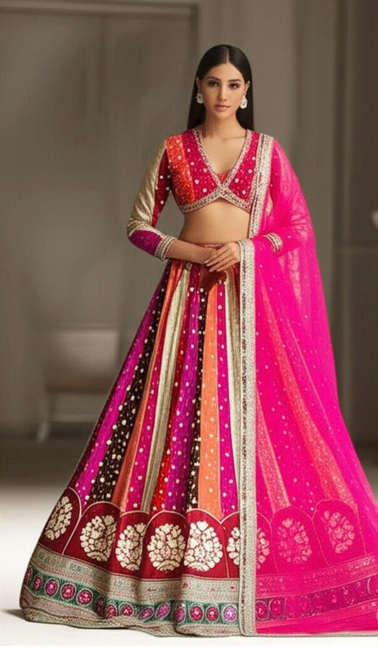 Multi-coloured Designer Lehenga Set
