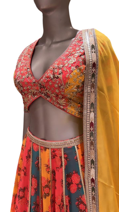 Designer Multi Colored Layer Lehenga