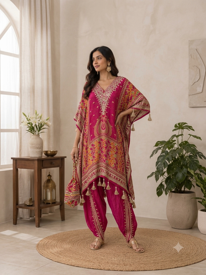 Hot Pink Kaftan Set