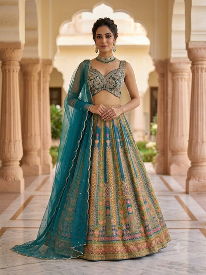 Peacock Handwork Lehenga Choli Set
