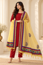 Mustard Yellow Embroidered Dupatta
