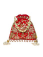 Embroidered Red Potli