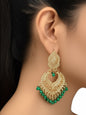 Gold & Green Pearl Earrings